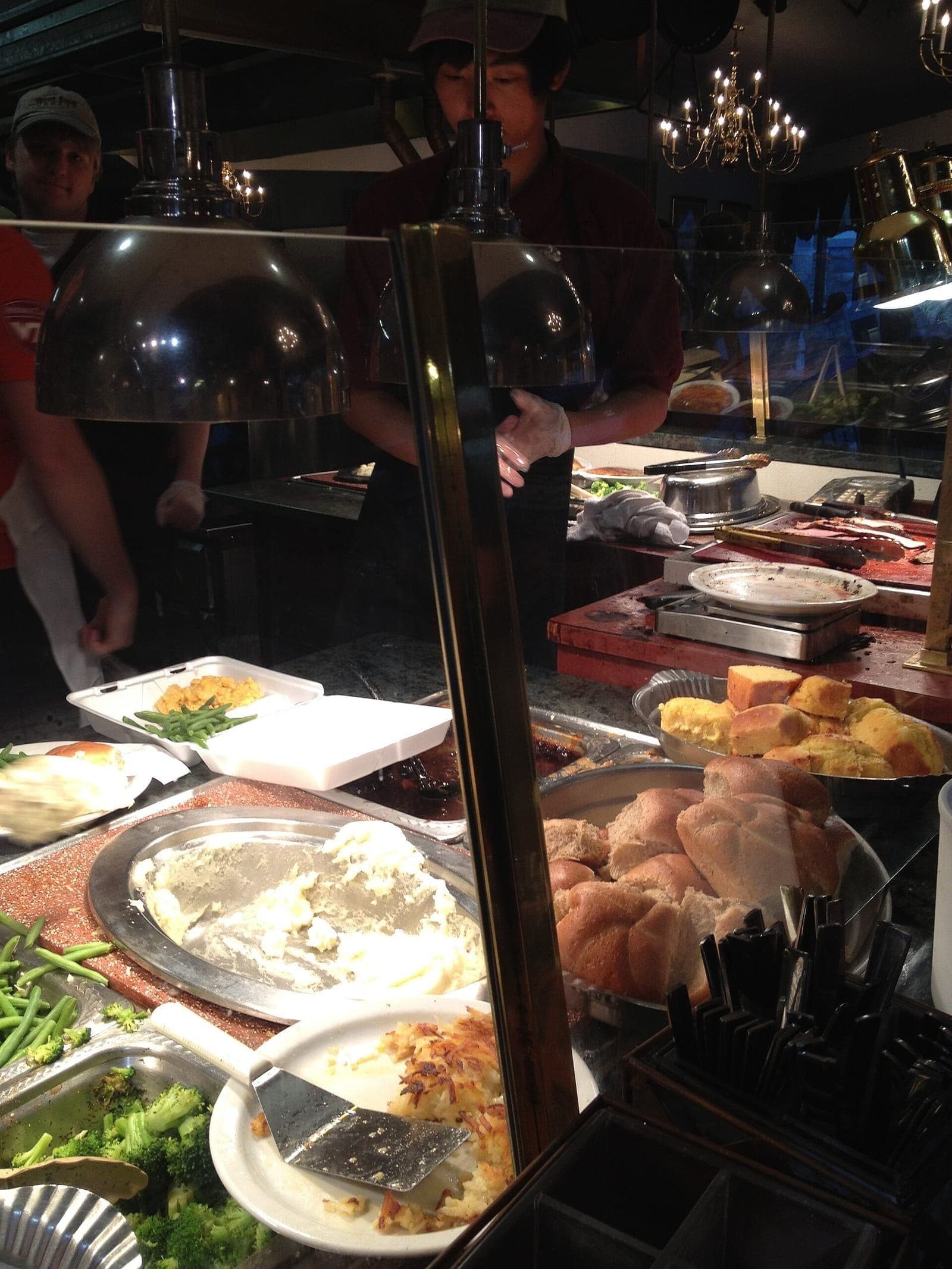 The carving line at J.P.'s Chophouse inside West End